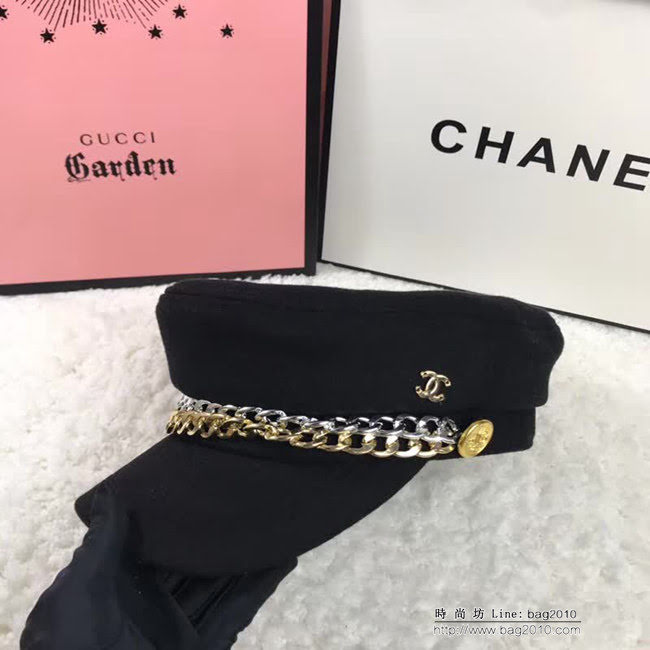 CHANEL香奈兒 經典爆款 新款鏈條羊毛軍帽 LLWJ6758